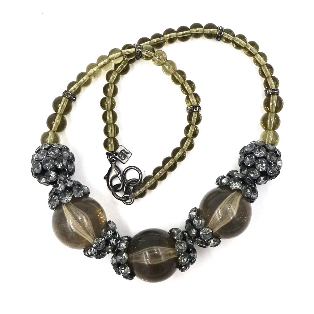 BANANA REPUBLIC NECKLACE Lucite & Rhinestones